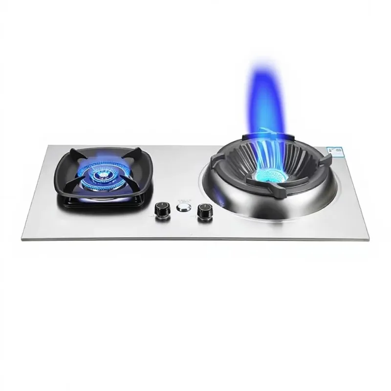 Natural Gas Double Burner Gas Stove 10KW Large Firepower Stainless Steel Flameout Protection Energy Efficient Level 1 Household