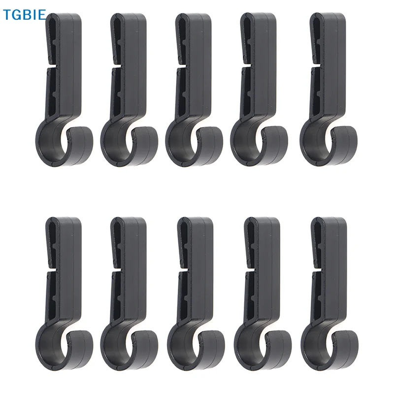 [TL]10Pcs Plastic Helmet Clips Attachment Head Light Clamps Black Set Headlamp Hook