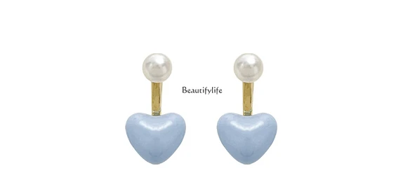 Blue Loving Heart Earrings Fresh Mori Graceful Earrings