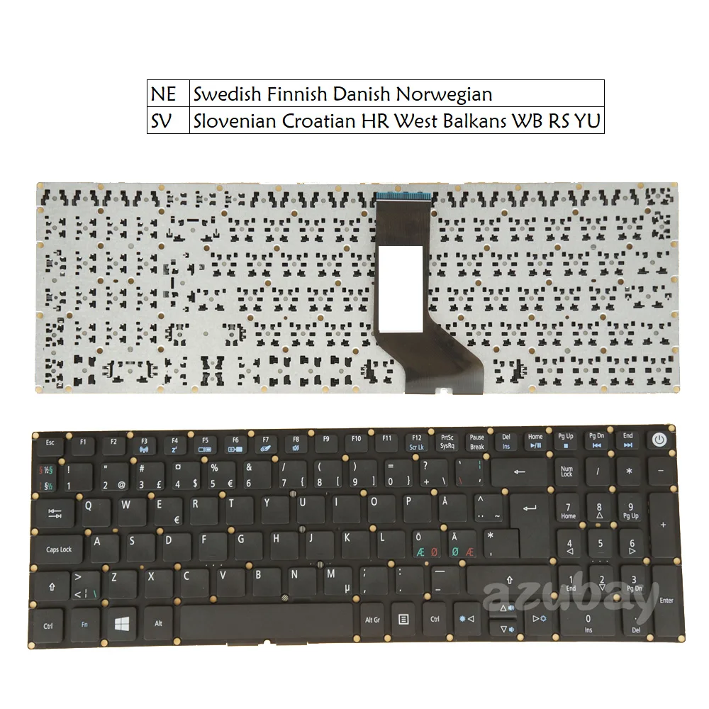 

Laptop Keyboard for Acer As A315-21 A315-21G A315-31 A315-51 A315-52 A515-41G A515-51G Swedish Finnish Danish Norwegian SV SL CR