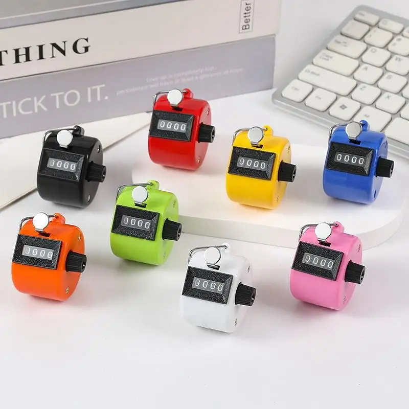 【IIOO】Handheld 4 Digital Tally Counter Mechanical Manual Palm Clicker Number Count For Inventory Counting Sports Scoring