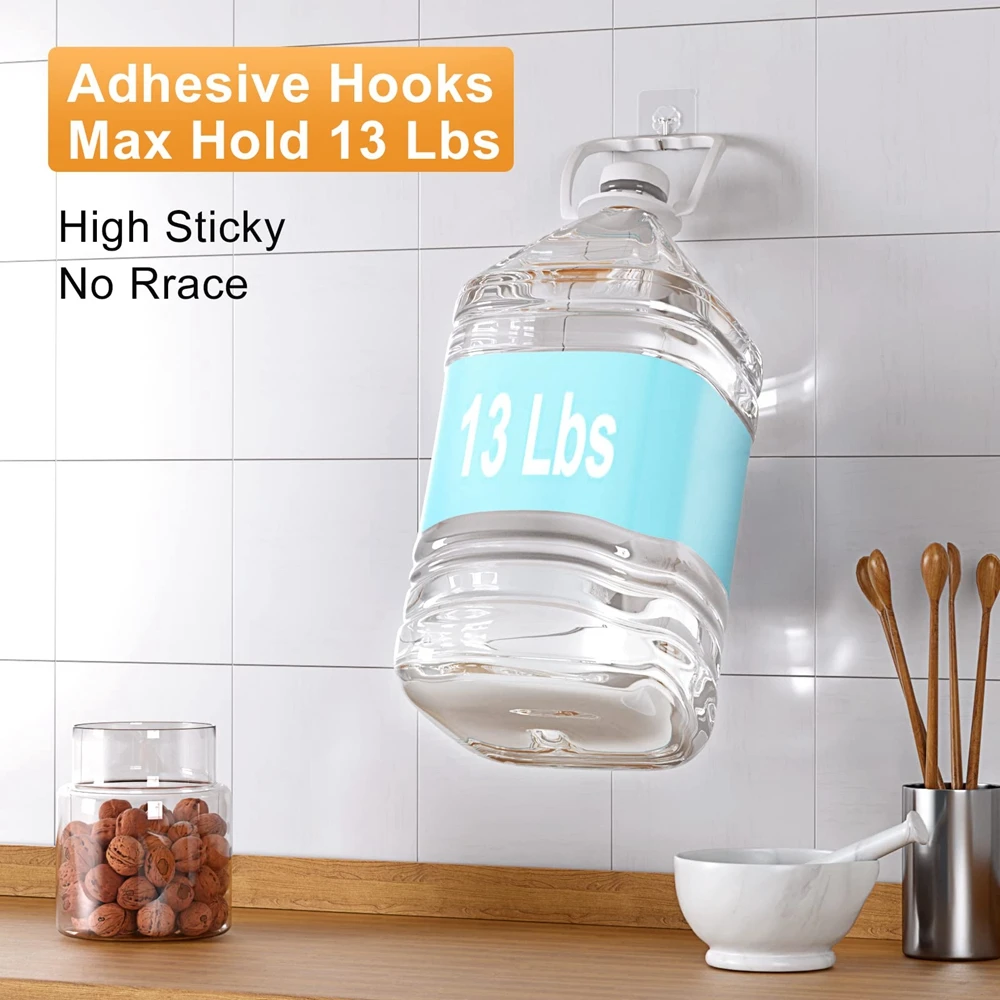 10/20pcs Adhesive Hooks for Hanging Heavy Duty Wall Hooks Sticky Hooks Waterproof Wall Hangers Without Nails for Kitchen