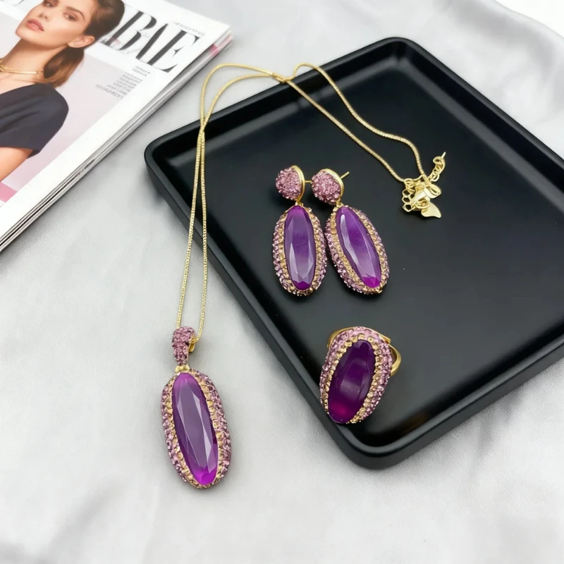 Oval Purple Crystal Amethyst Stable Gentle Vibration Boost Intuition Insight Clear Thinking Spiritual Gift