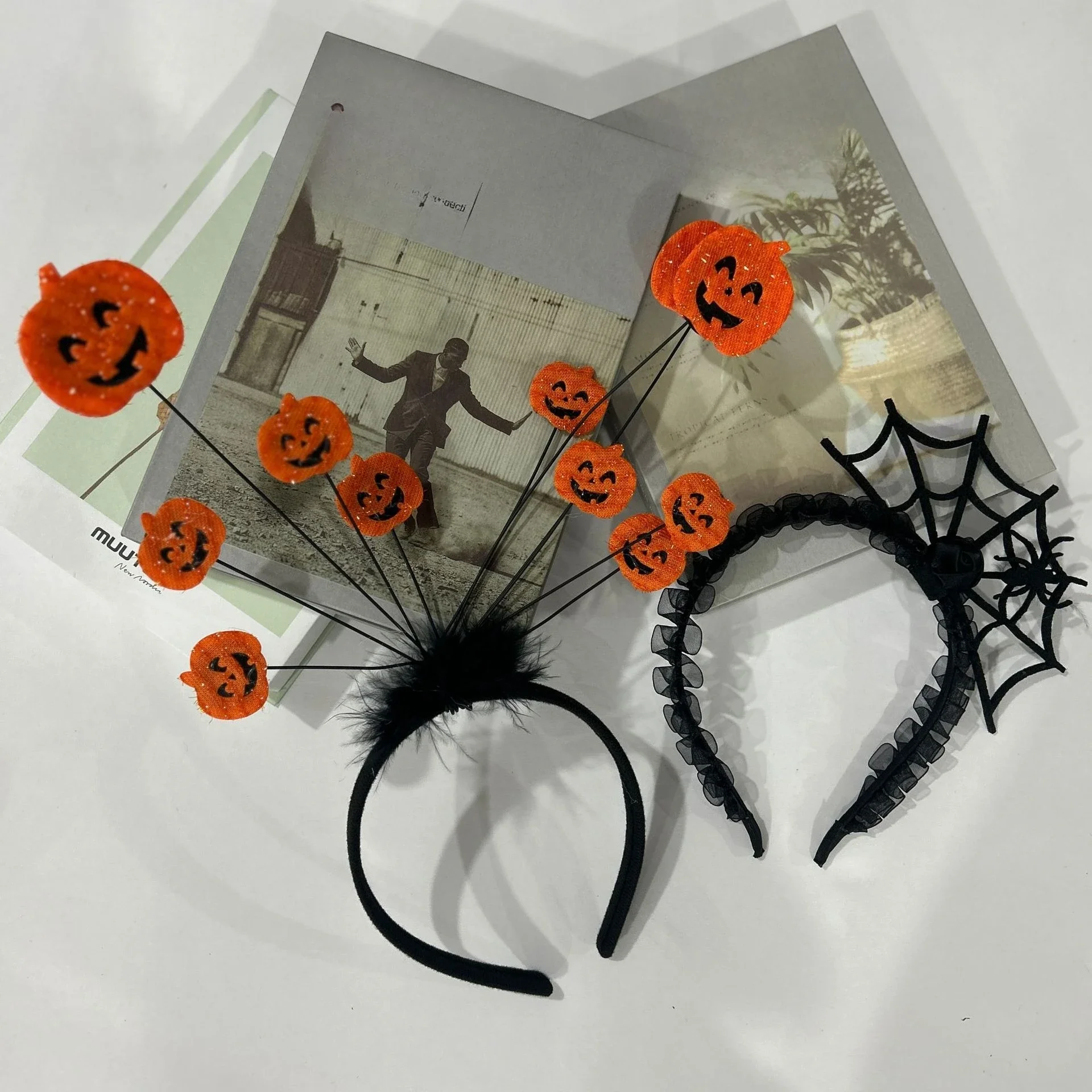 

10 шт., повязка на голову с цветком на Хэллоуин для женщин и девочек, тыква, паутина, летучая мышь, фестиваль, реквизит для выступлений, сценическая атмосфера