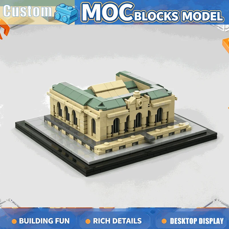 646PCS Grand Central Terminal Building Model MOC Building Blocks Creative Assembly Educational Home Decoration Collection Gift