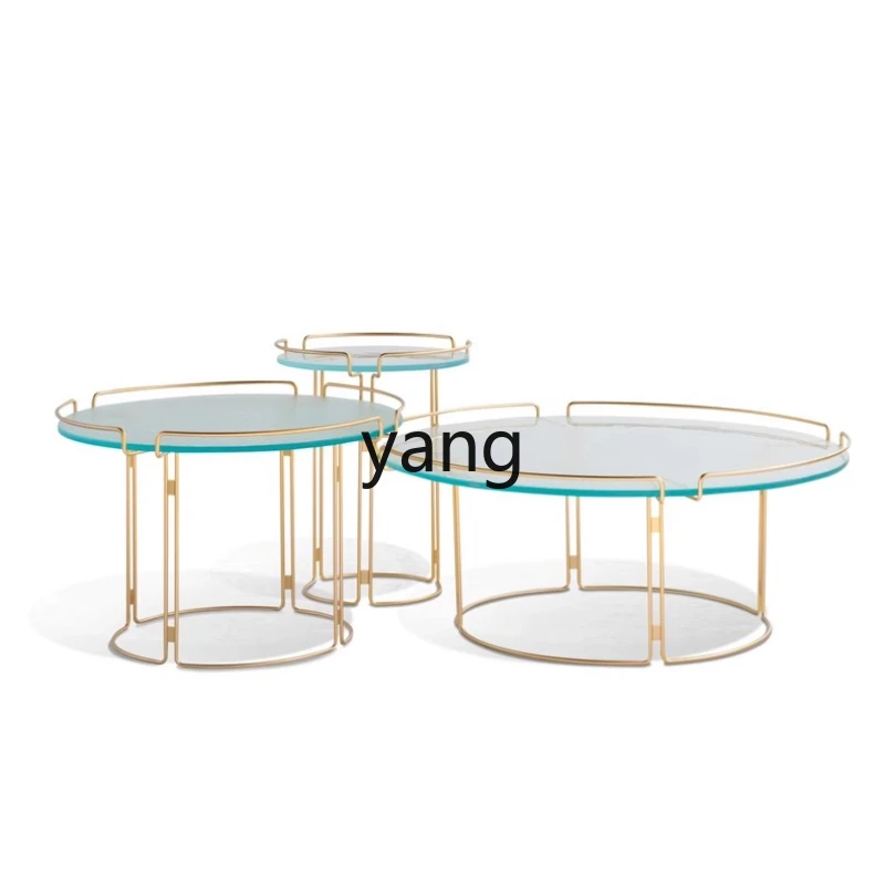 

Lh Italian minimalist transparent hot melt glass coffee table living room home sofa side table