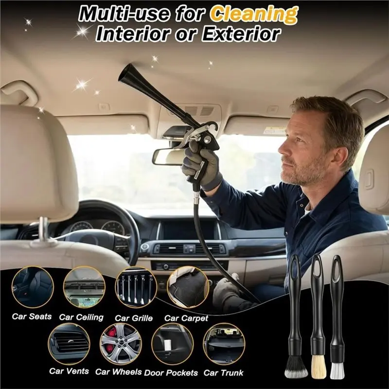 NEW HOT In Stock-Car Detailing Air Duster Tool High Pressure Dry Blower Cleaner, Air Cleaning Nozzles For Auto Interior