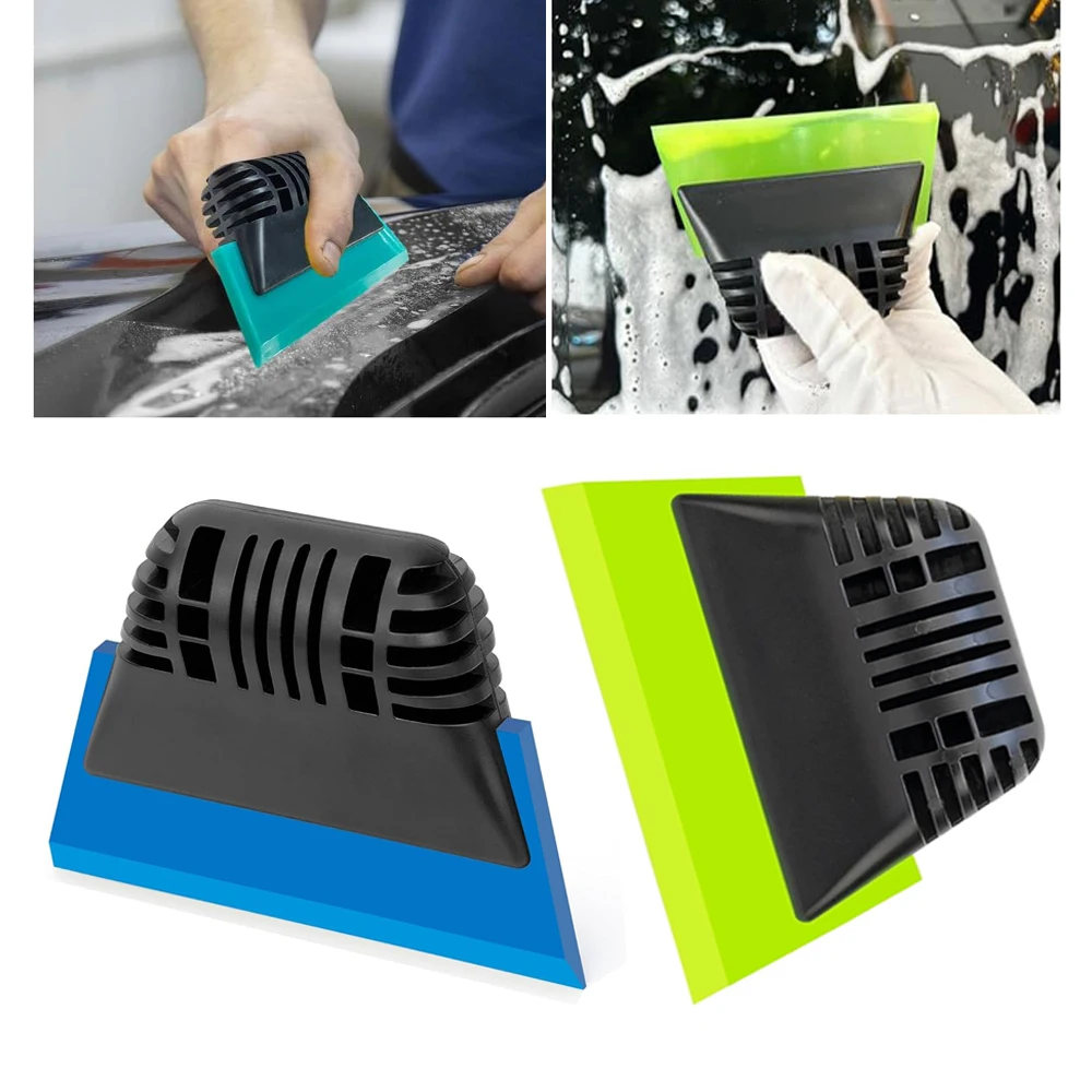Raspador de Silicone para Vidros Automotivos, Lâmina de Borracha, Pequeno Rodo para Limpeza de Vidros e Espelhos, Ferramenta para Aplicação de Vinil e Película Automotiva 1-2 Peças