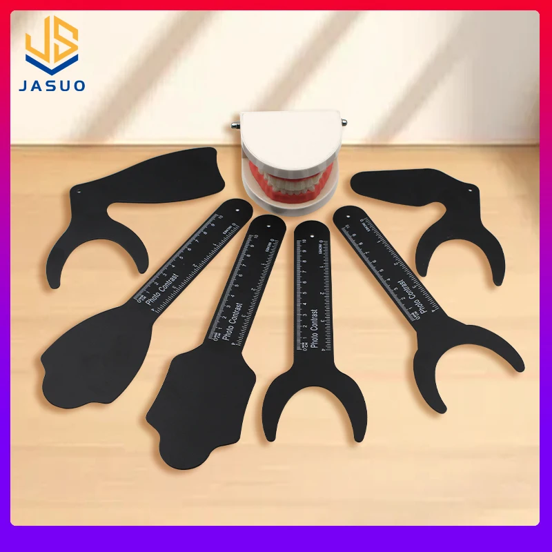 6pcs Dental Autoclave Photo Contrast Board Photography Black Background Board Plate Oral Cheek Palate Contraster Oral Cheek Tool