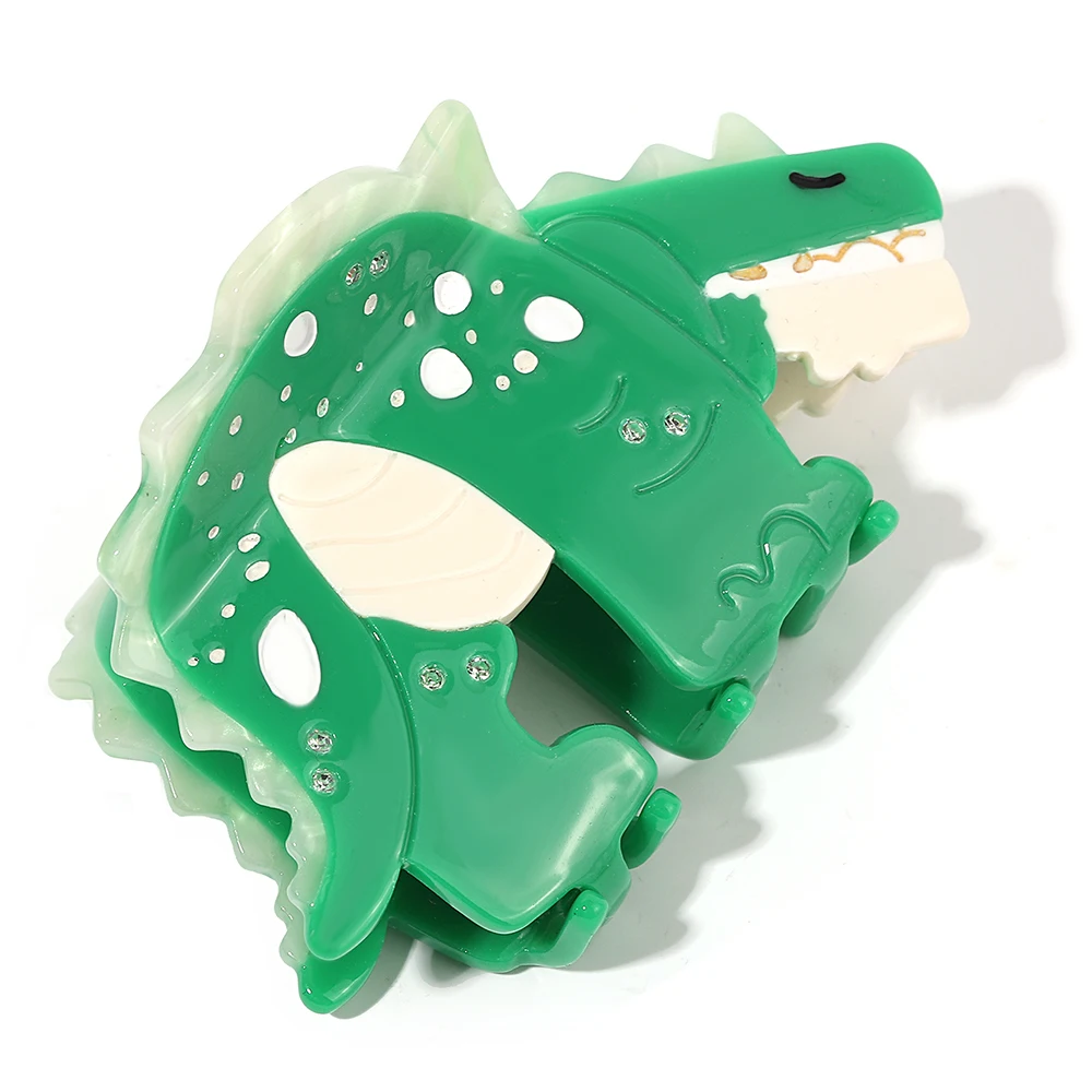 

Green Cartoon Dinosaur Shape Oversize Crab Hair Clip Claw For Women Creative No Slip Ponytail Barrettes Hair Accessories Tool