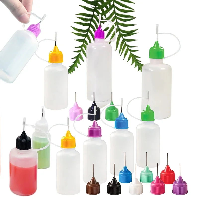 30Pcs 3/5/10/15/20/30/50/100/120ml Mini PE Plastic Squeezable Dropper Bottles W/ Long Steel Tips Refillable E Liquid Containers