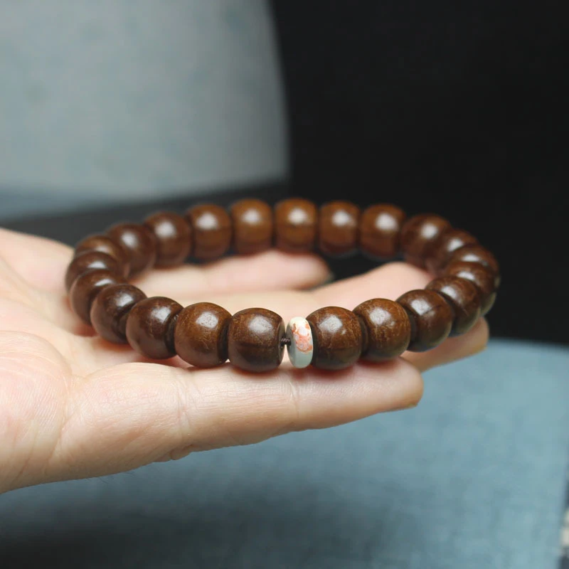 

Old wood six-grain apple bead bracelet, fashionable unisex couple's accessory, Buddhist bead single-loop bracelet