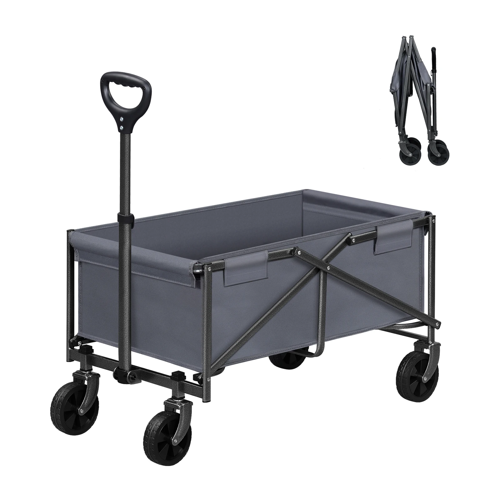 WOLTU Faltbarer Garten- und Campingwagen mit Verstellbarem Griff, Transport-Trolley für BBQ, Strand und Einkauf