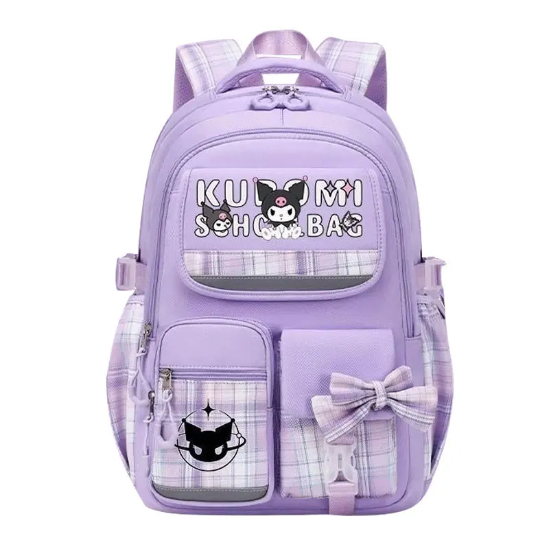 Sanrio Backpack Kuromi  Elementary School Backpack Student Bag Large Capacity Women Bag  Child renGirls Gift preschool backpack