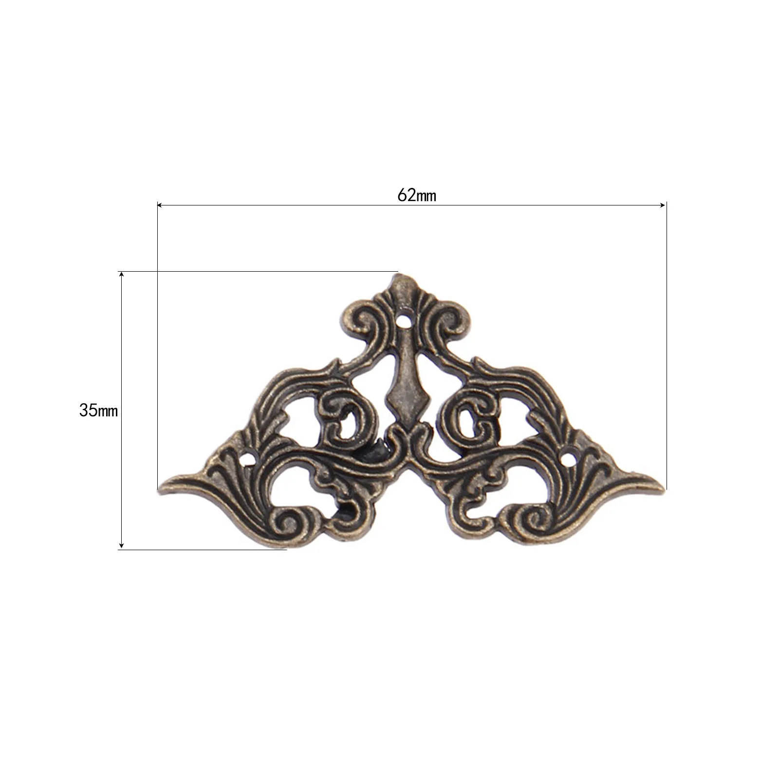 4pcs 62*35mm Antique Bronze Corner Decorative Protectors Corner Brackets For Menus Photo Frame Furniture Decorative Protector