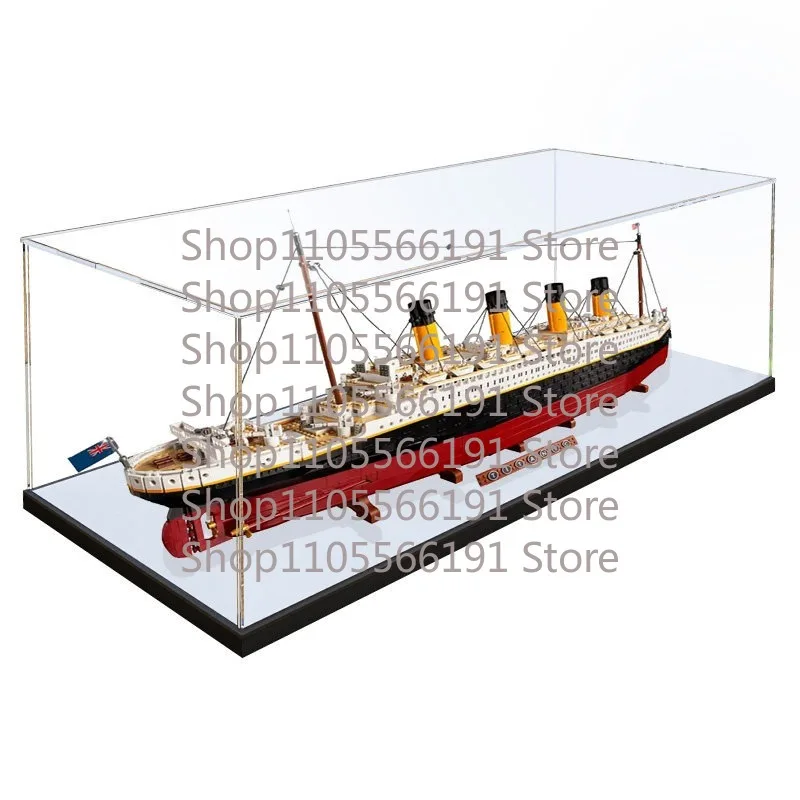 Acrylic Display Case for 10294 Titanic Building Blocks Transparent Dust Cover Display Box