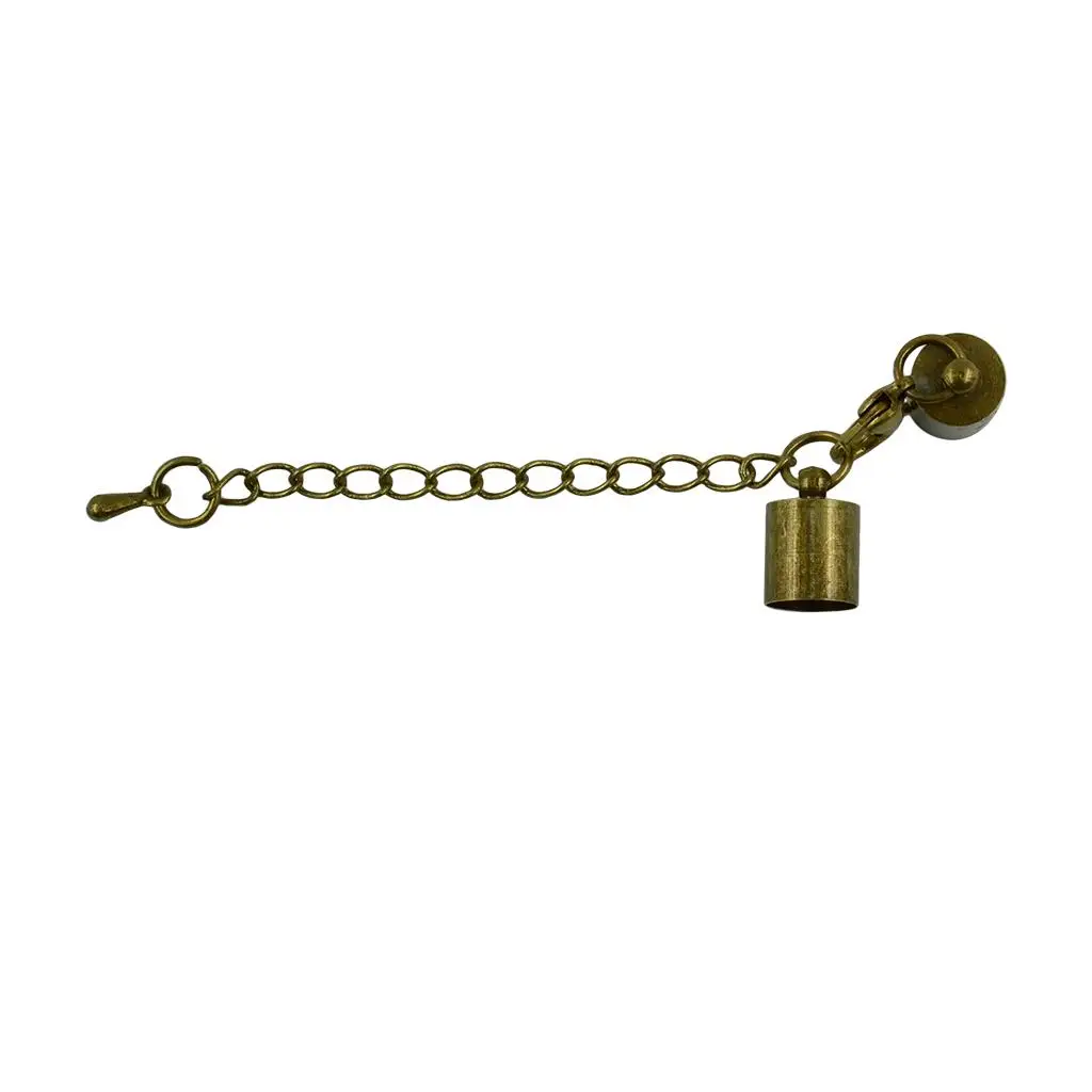 

Metal Necklace Extender Chain with End Cap Cord Connectors for DIY Jewelry and Pendant Necklace Making