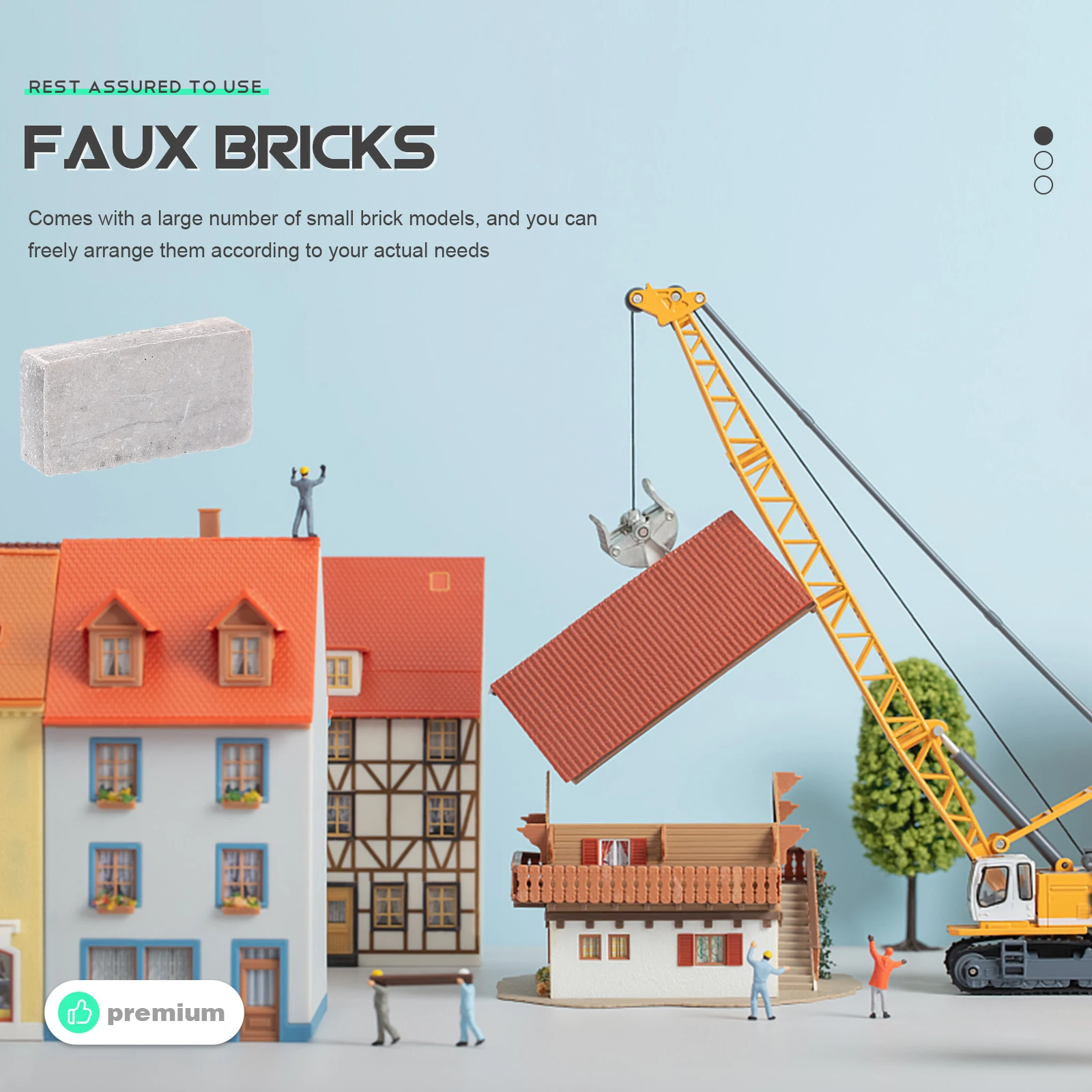 

200 Pcs Simulation Brick Building Blocks Miniature Decor Micro L scape Cement Stackable Models Toy