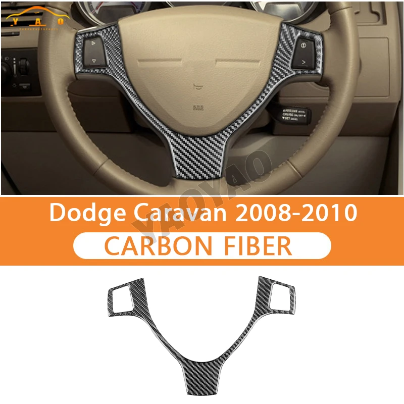 

Carbon Fiber steering wheel Panel Trim Cover Car Interior Accessories Decorative Stickers for Dodge Caravan 2008-2010