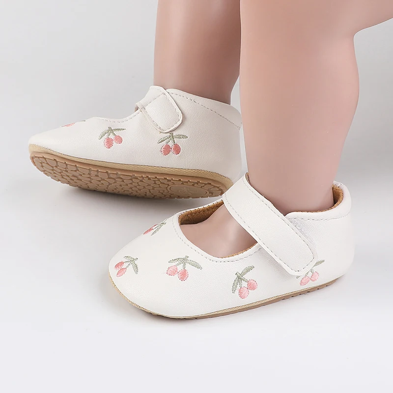 Chaussures en cuir PU coordonnantes pour bébé fille, semelle souple mignonne, motif non imprimé, premiers pas, marche, automne