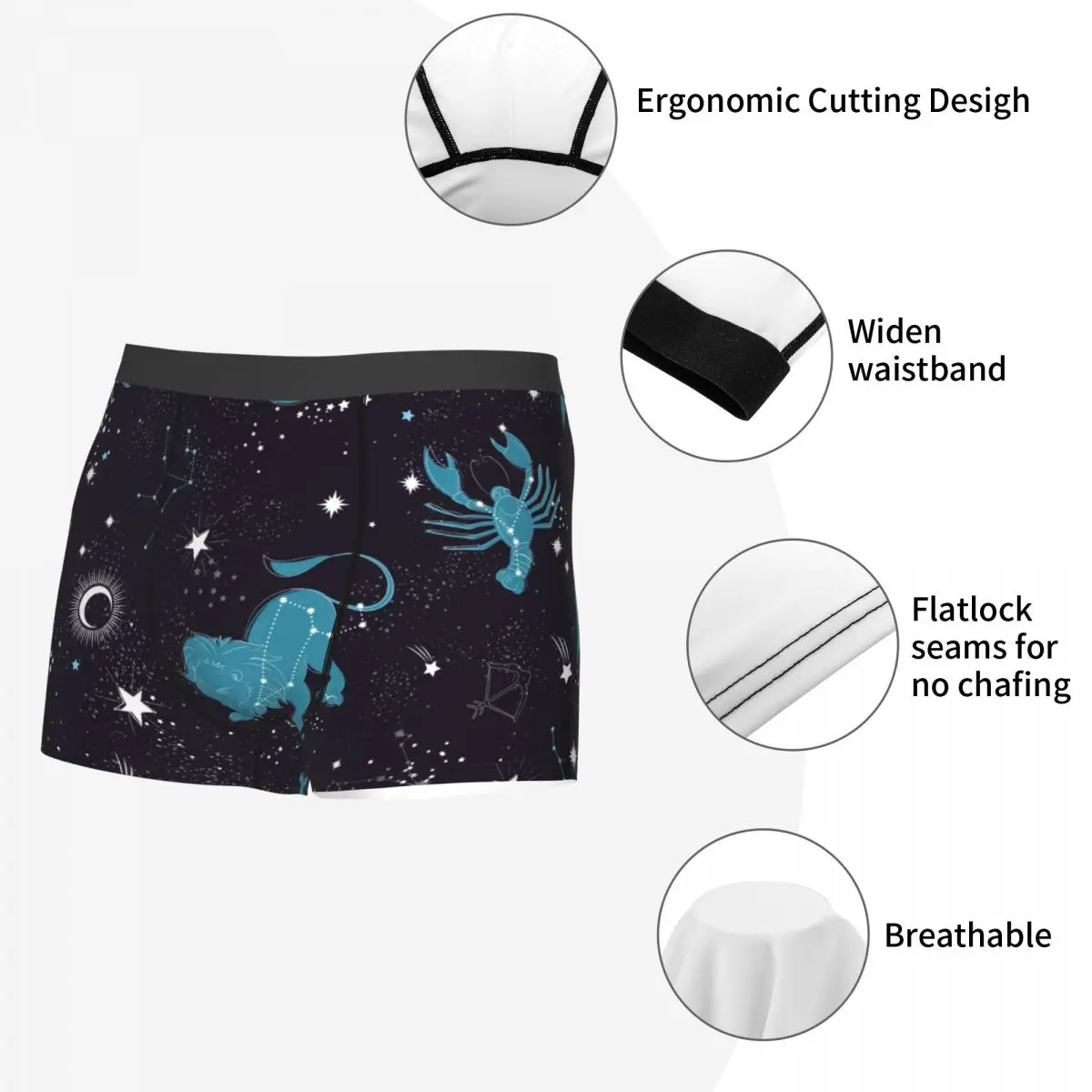 Boxer Männer Unterhosen Raum Galaxie Konstellation Männer Höschen Shorts atmungsaktive Herren Unterwäsche Slips sexy Boxer