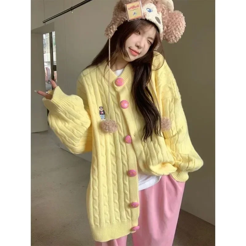 

Women's Autumn Winter Top Coat Sweater Cardigan Embroidery Knitted Comfortable Loose Casual Design Fashion Soft Niche Versatile