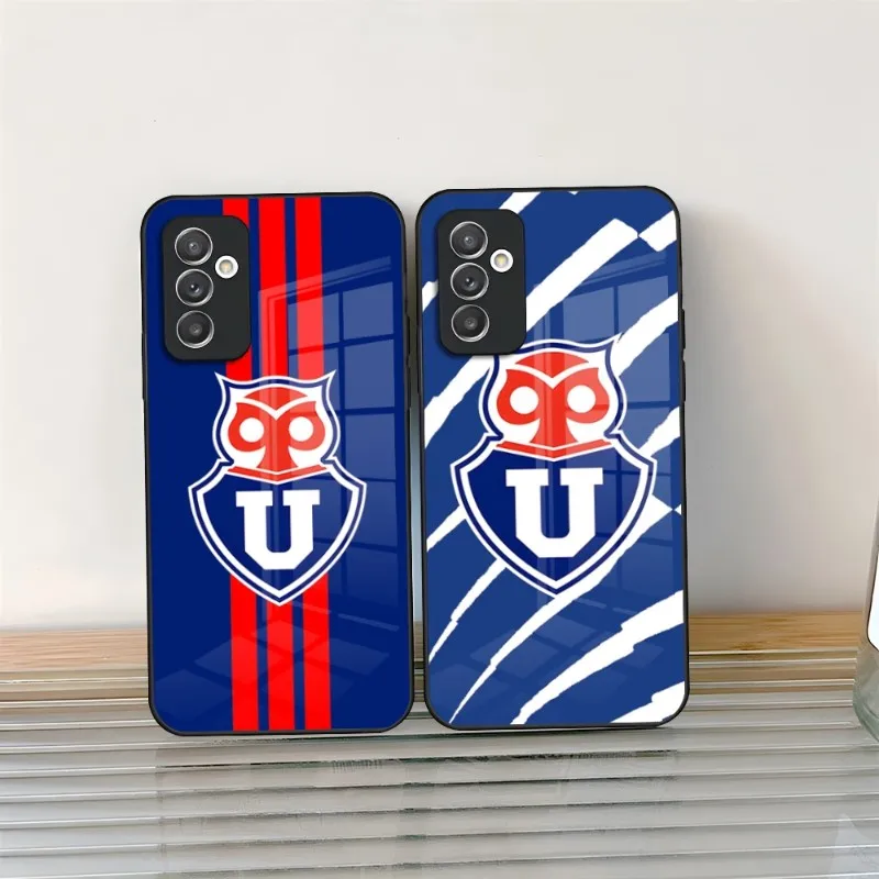 Chile University Logo Phone Case Glass For Samsung A14 A54 A34 A52 A51 A22 A32 A72 S22 S23 Ultra Note 20 10 Pro Plus Coque