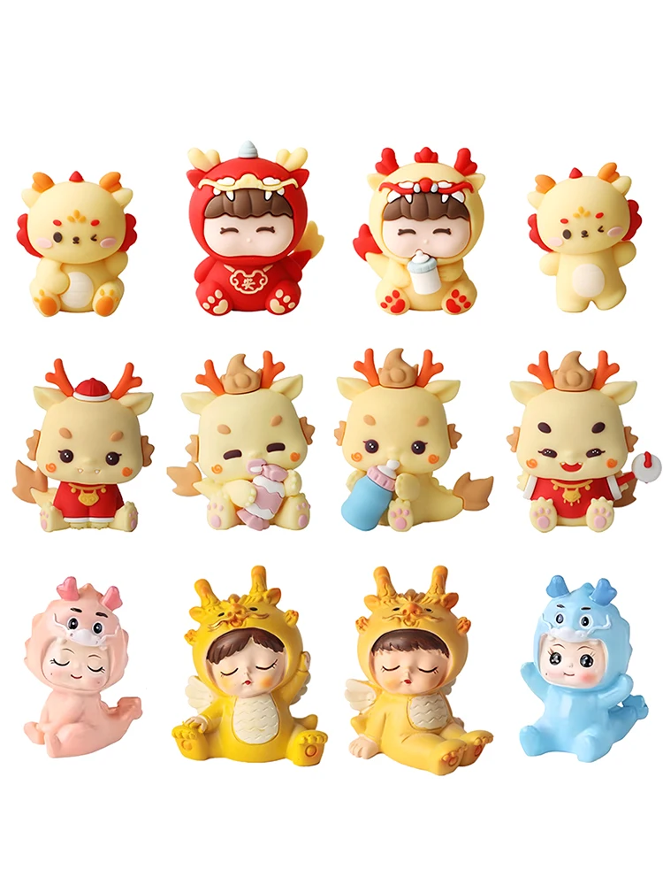 Cartoon Dragon Baby Ornaments Dragon Year Kids1st Birthday Party Decorations for Baby Shower Cake topper Gifts