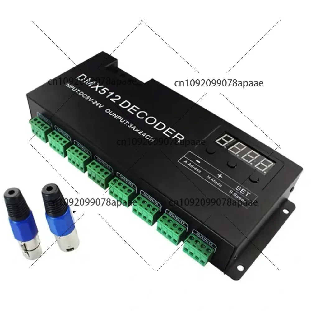 

Digital 24CH RGB DMX512 Decoder, 3/4CH RGB RGBW DMX512 Decoder, 30CH RGB DMX Decoder DMX512 Controller DC12-24V For LED Strip