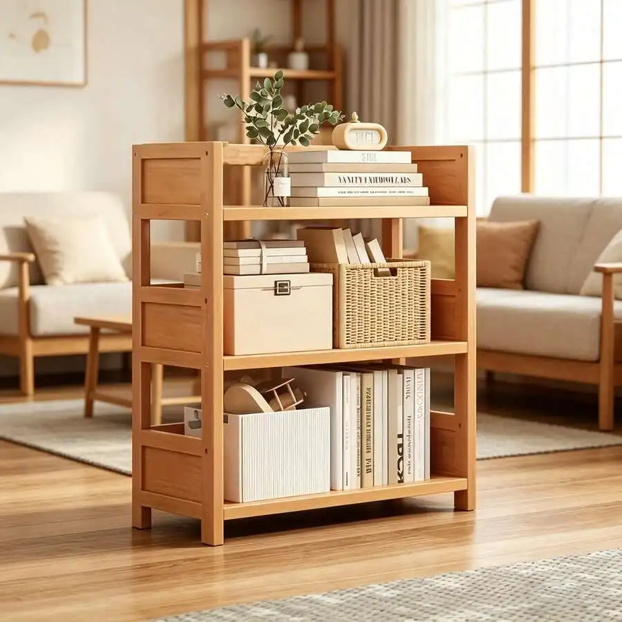 Three-Layer Bamboo Storage Rack-Independent Kitchen Storage Rack, Suitable For Multi-Functional Shelves In Bathroom, Living Room