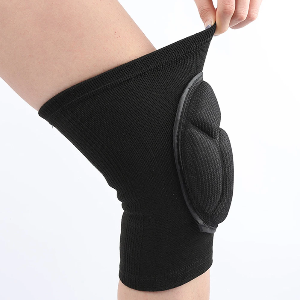 

Athletic Knee Brace Black Sponge Material Shockproof Support for Basketball Skating Running Protective Knee Pads