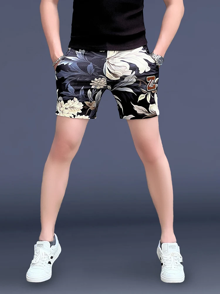 

Модные китайские мужские дышащие пляжные брюки, летние повседневные прямые брюки со средней талией на молнии, длина Fly ort