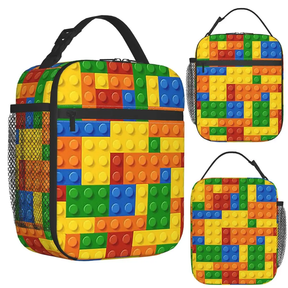 Building Blocks Construction Brick Insulated Lunch Bag for Women Office Cooler Thermal Food Box Tote Lunch Boxes Container