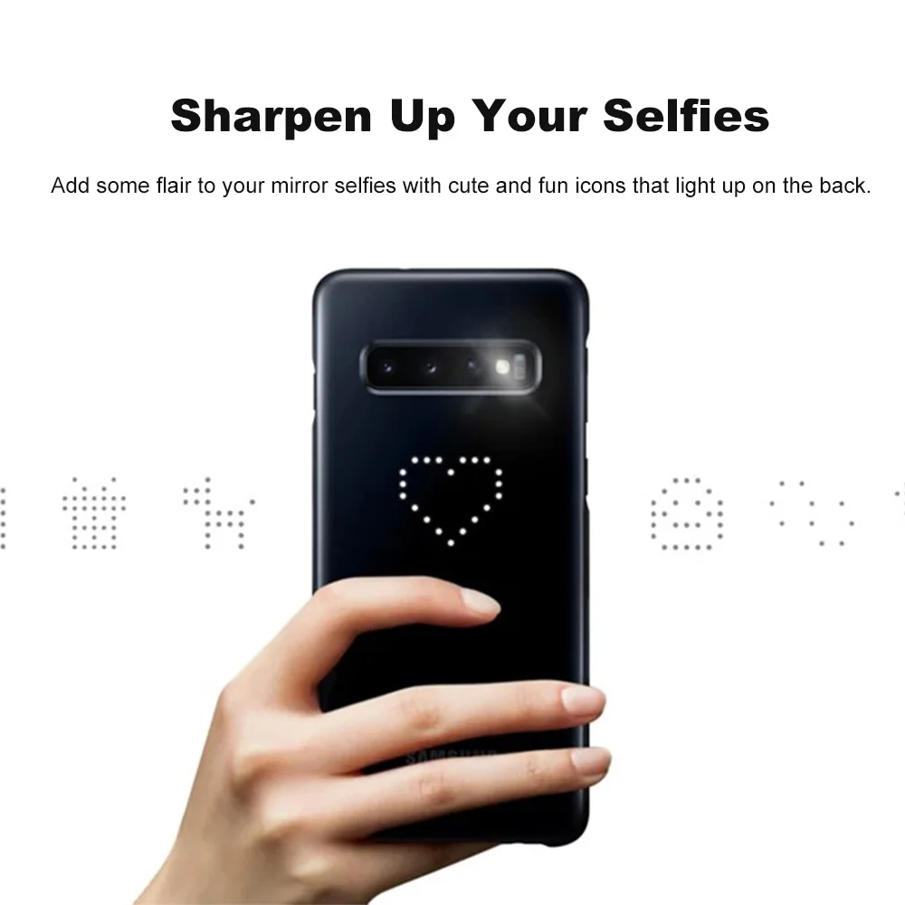 Original Samsung LED Cover For Samsung Galaxy S10Plus S10 S10 Plus SM-G9730 SM-G9750 G9750 Emotional Led Lighting Effect