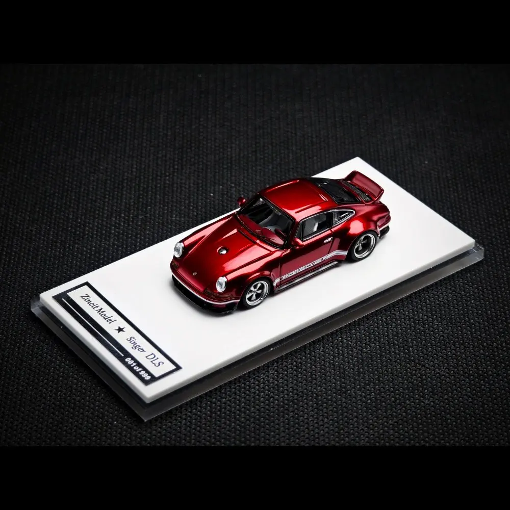 ZM Zincit modelo 1:64 Porsche 911 Singer Coupe DLS Borgoña Livery coche en miniatura de aleación colección de juguetes