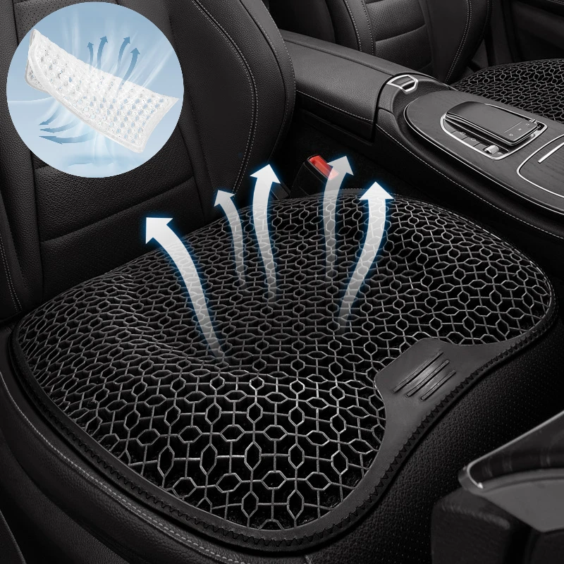 Honeycomb Design Gel Cushion Breathable, Soft and Easy to Clean Provides Comfortable Support Elastic Gel Car Seat Cushion