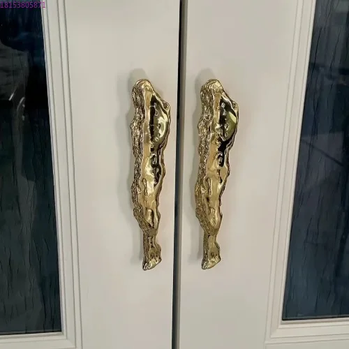 Nordic style imitation branch texture big handle, light luxury atmospheric silver