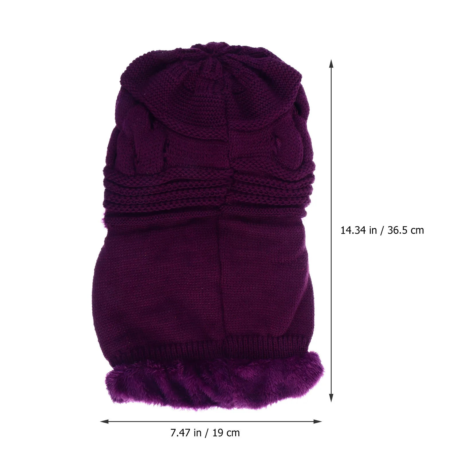 

Warm Woolen Hat Knitted Hood Scarf Winter Cold Protection Ears Neck Cover Gift for Christmas New Year Woolen Hood Scarf