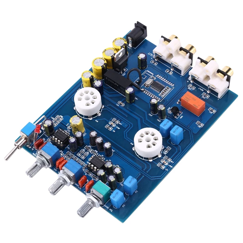 NE5532 DC12V2A Bluetooth 4.2 HIFI Preamp 6J5 Home Audio Tube Amplifier Fever Bile Preamp Tone Board 470UF/25V