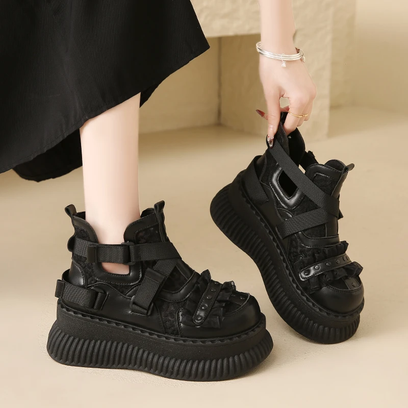 

Новые летние модные модные повседневные дышащие милые крутые короткие ботинки на толстой подошве, повседневная универсальная женская обувь