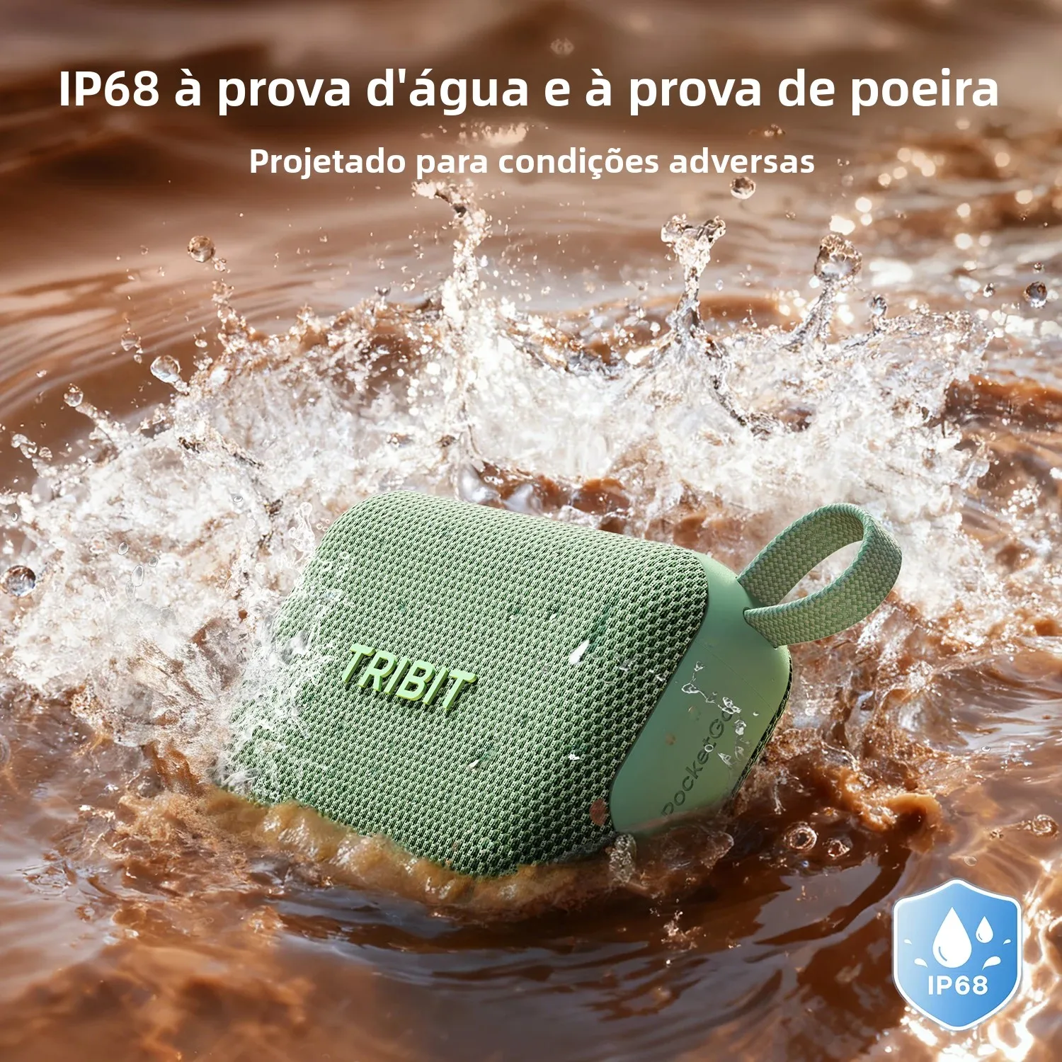 Caixa de Som Portátil Bluetooth Tribit PocketGo IP68 à Prova d'Água BT6.0 com Microfone Integrado TWS APP EQ para Festas ao Ar Livre, Camping e Viagens — foto 4