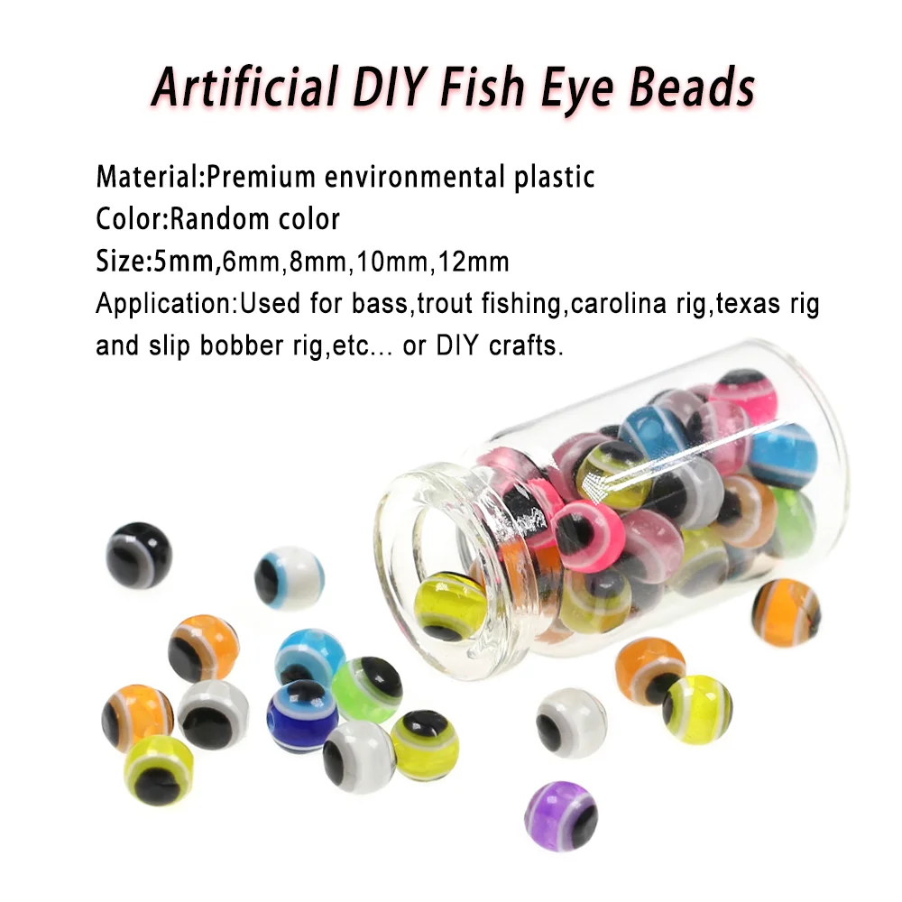 LIONRIVER Fishing Beads Space Stopper Mix Colors Hard Fish Eye Fishing Lures Bait Hook Texas Rig Accessories Bass Trout Tackle