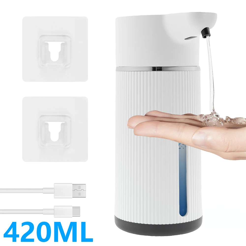 

420 ml Automatic Soap Dispenser 4 Level Adjustment Touchless Soap Dispenser Wall Mounted Sensor Activated Foam Hand Sanitizer