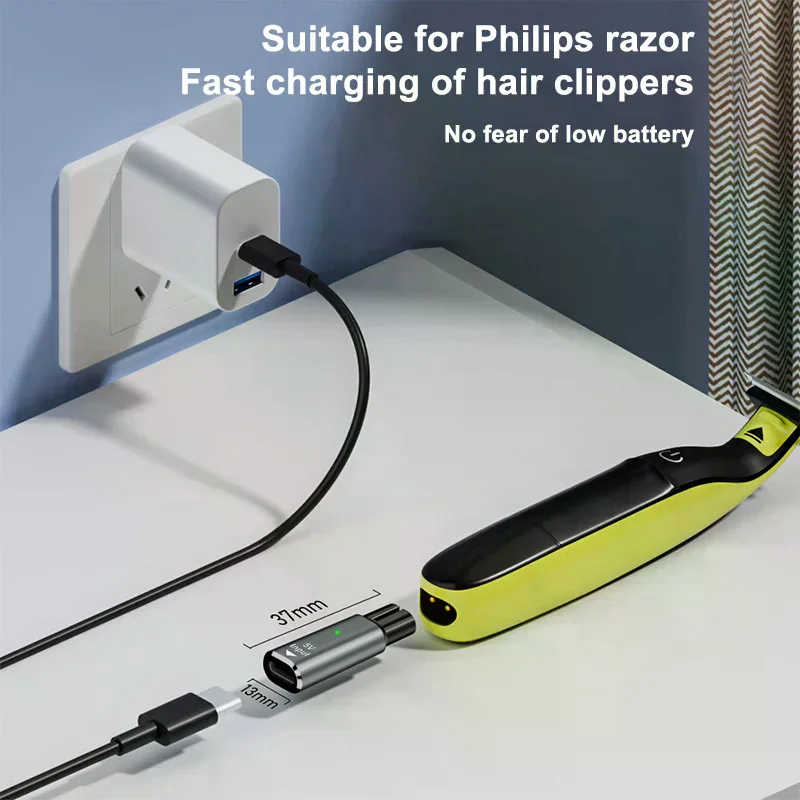 

1Pcs Charger Converter 5V Type-C Shaver Adapter For OneBlade QP2724 QP2834 QP1424 QP1924 QP4631 Beard Trimmer
