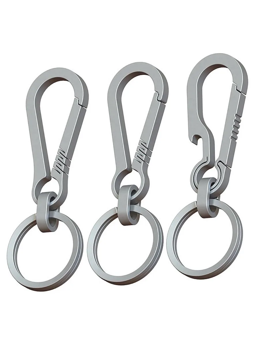 1PC Titanium Legering Sleutelhanger Gesp Sleutelhanger Auto Accessor Taille Hangende Ketting Ring Gespen Opener Outdoor Tool - afbeelding 2