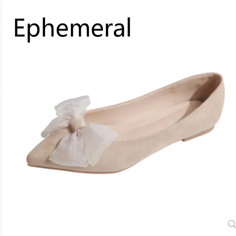 Zapatos Planos de Mujer con Lazo de Seda y Punta Puntiaguda, Talla 48, Beige, Azul, Negro, Novedades 2022, Slip-ons, Princesa, Bailarinas Rojas