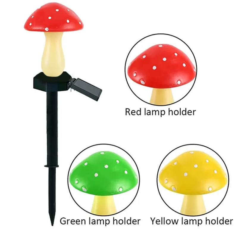 

4Pcs Gardens Solar Mushroom Lights Outdoors Landscape Waterproof LED Lawn Party Holiday Christmas Decoratives Floor Insert Lamps