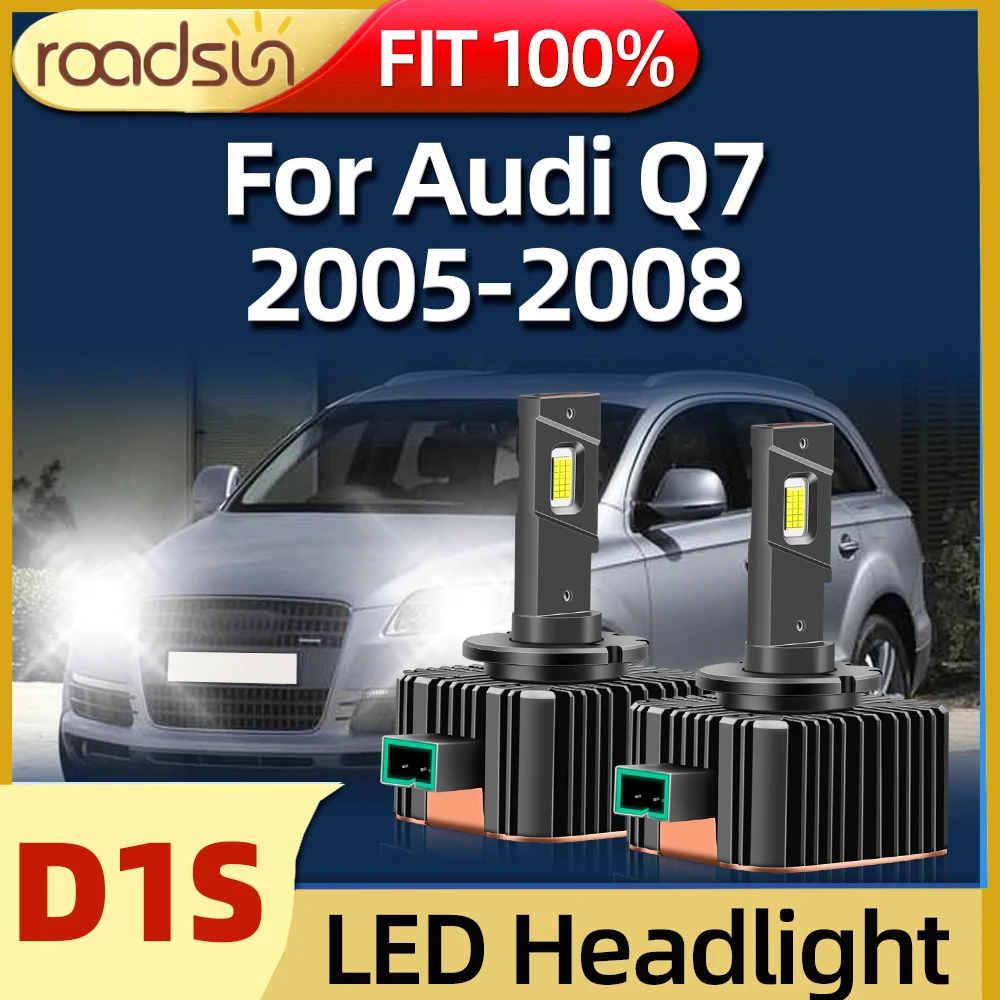

Roadsun D1S LED Headlight Xenon Bulb Replacement Plug and Play 6000K White For Audi Q7 2005 2006 2007 2008