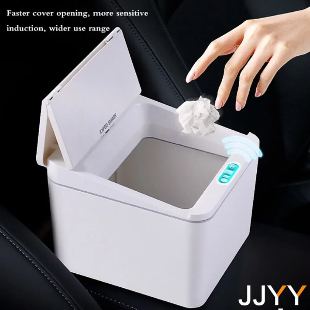 JJYY 4L/6L Intelligent Sensor Organizer Desktop Intelligent Contactless Auto Open Trash Can Car Office Home Essentials