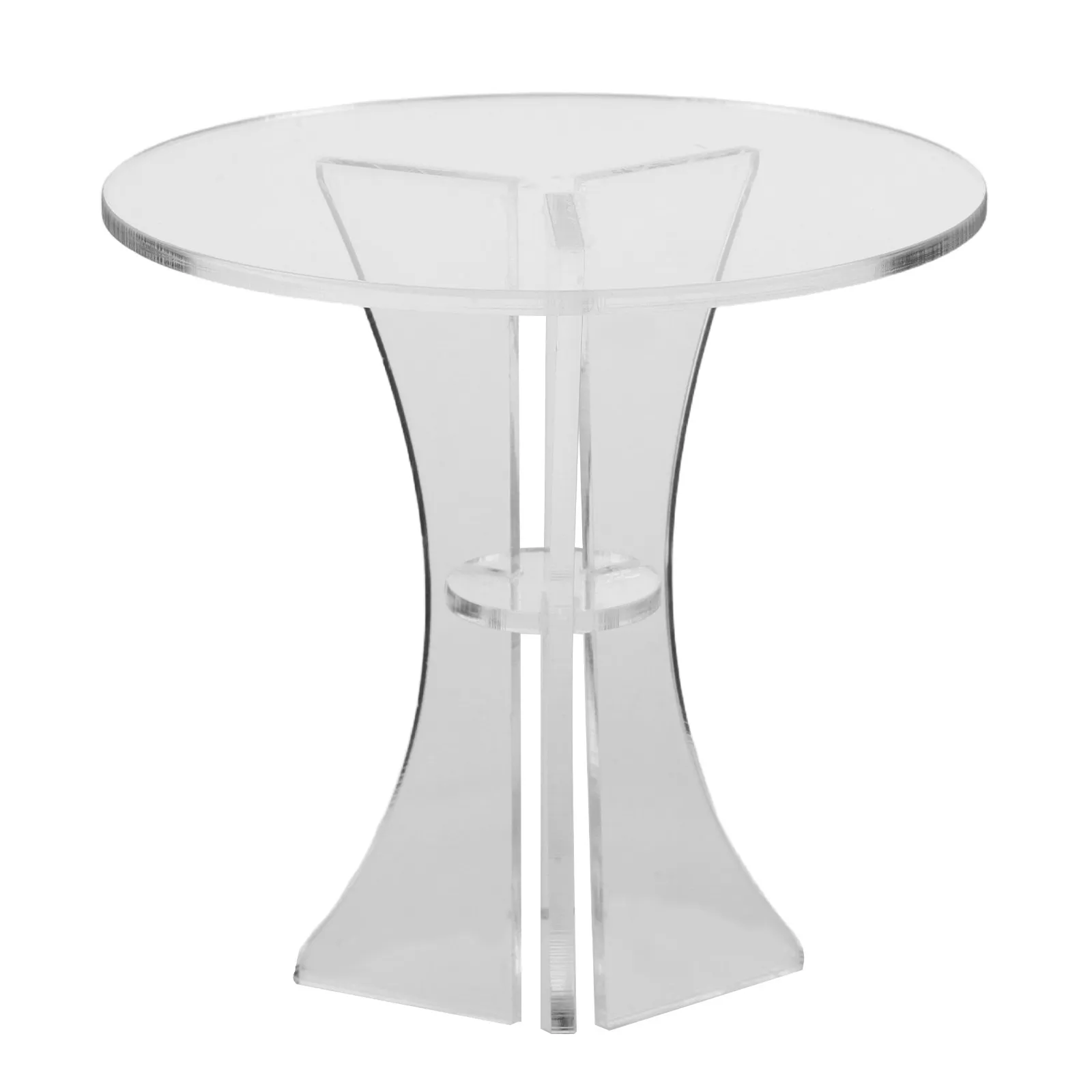 Acrylic Small Coffee Table Miniature Transparent Round Table for Mini House Living Room Furniture Accessories Creative Landscape